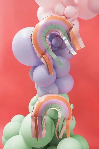 Balony foliowe Tęcza z frędzlami 38x41 cm