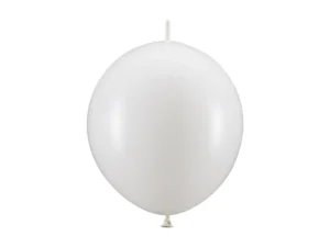 Balony z łącznikiem 28cm Pastel Pure White