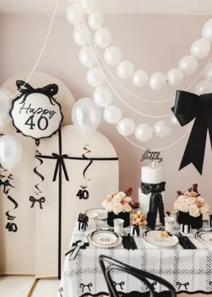 Balony z łącznikiem 28cm Metallic Pure White