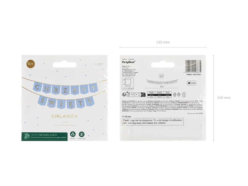 Baner - ''Chrzest Święty'' 2 m jasny niebieski