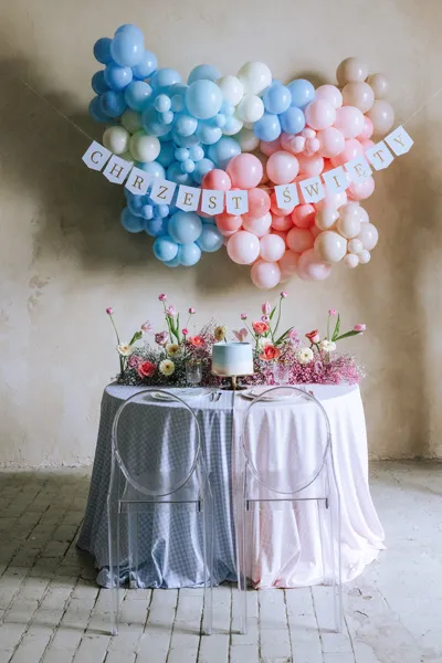 Baner ''Chrzest Święty'', 2m jasny niebieski