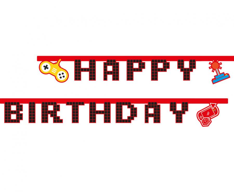 Baner Gaming Party Happy Birthday 200 cm