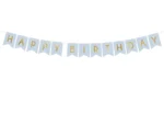 Baner Happy Birthday, jasny niebieski 15 x 175 cm