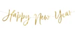 Baner Happy New Year złoty 66x18 cm