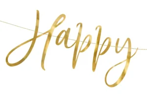 Baner Happy New Year złoty 66x18cm