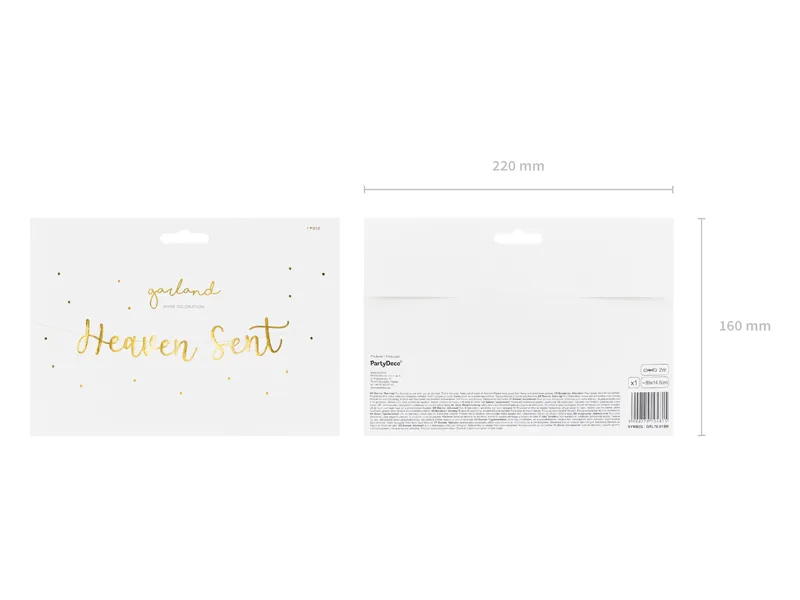 Baner - Heaven Sent złoty 14.5x85cm