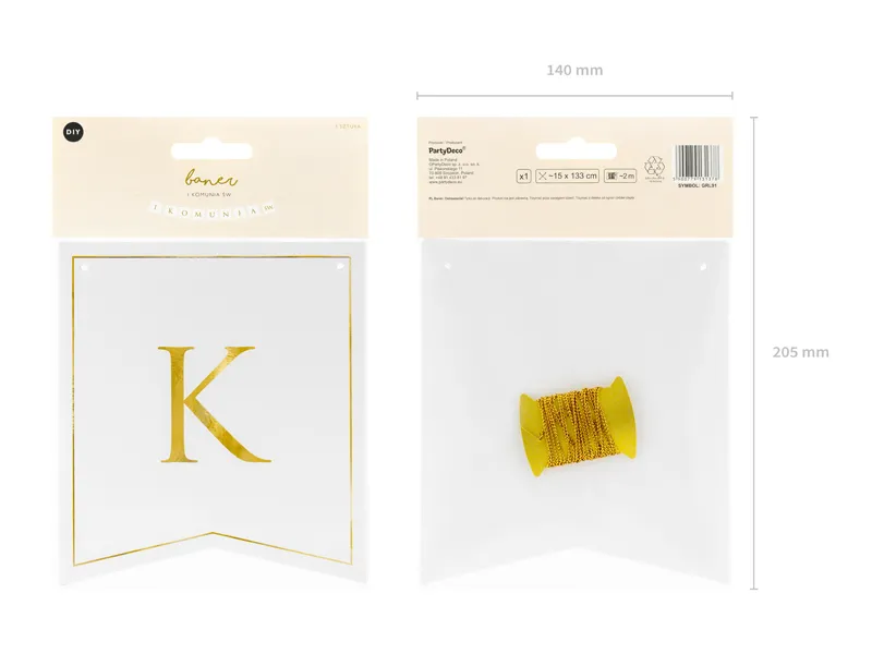 Baner I Komunia Św,. 15x133 cm