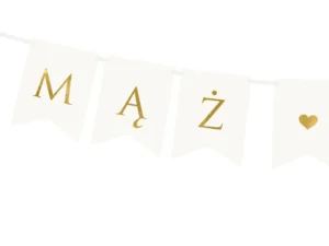 Baner Mąż Żona biały 15 x 110cm