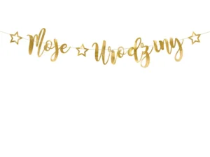 Baner Moje urodziny złoty 16.5x90 cm