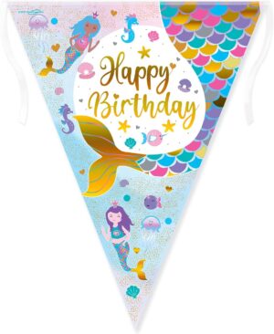 Baner flagi Shimmering Mermaid Birthday 11 flag 3.9m