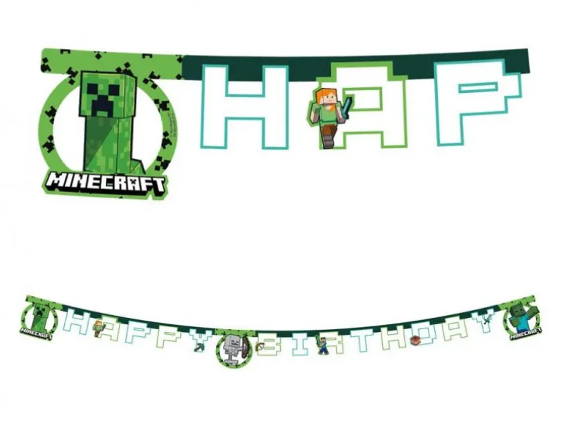 Banner Minecraft Happy Birthday 200 cm