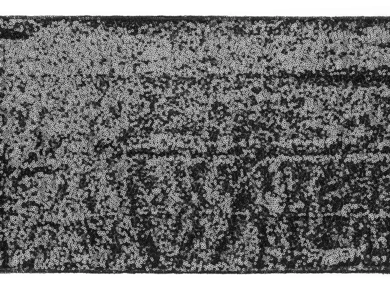 Bieżnik cekinowy czarny 0.3 x 5 m