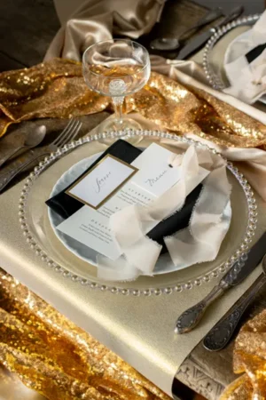 Bieżnik dekoracyjny złoty 0.36 x 3 m