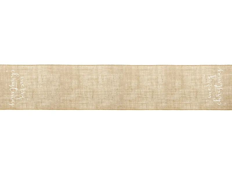Bieżnik jutowy Merry Christmas biały 50x250 cm