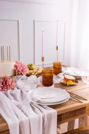 Bieżnik szyfonowy złamana biel 0.48 x 5 m 1