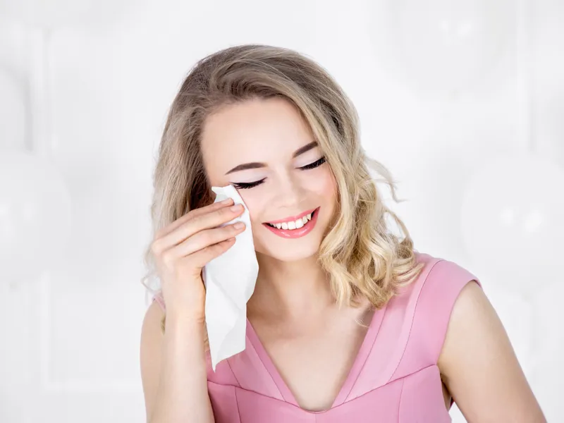 Chusteczki higieniczne Happy tears srebrny, 7.5x12cm