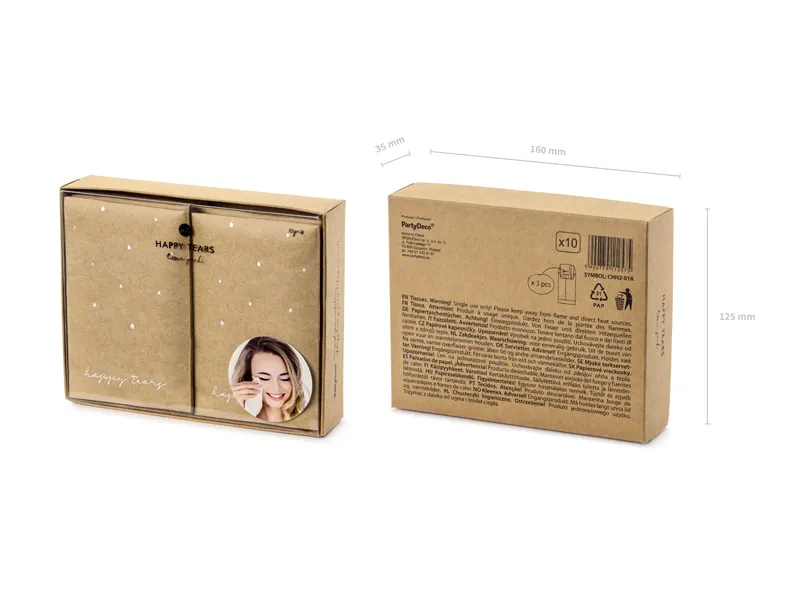 Chusteczki higieniczne, Happy tears srebrny 7.5x12 cm