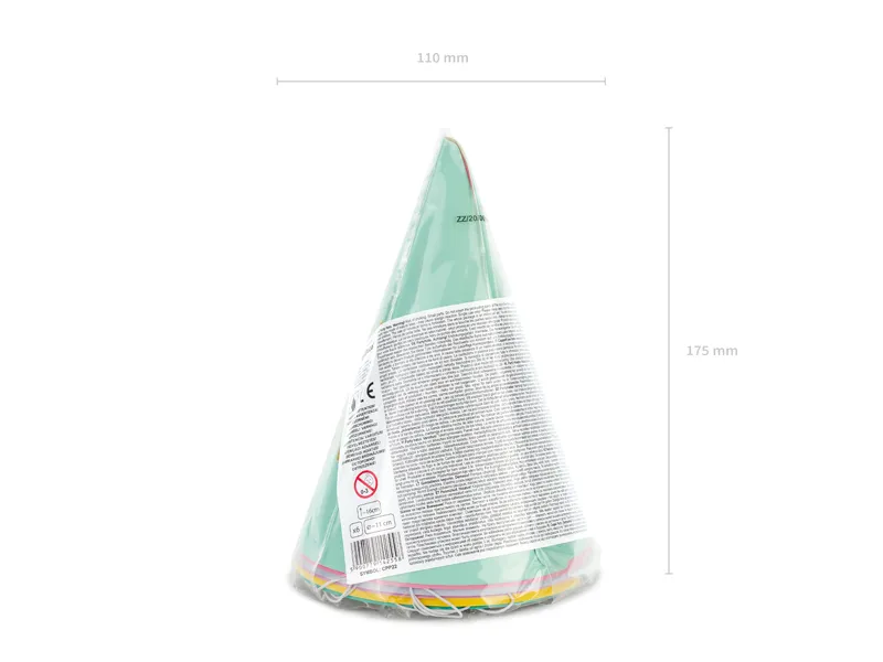 Czapeczki Happy Birthday, mix 16 cm