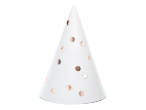 Czapeczki Kropki białe 16 cm
