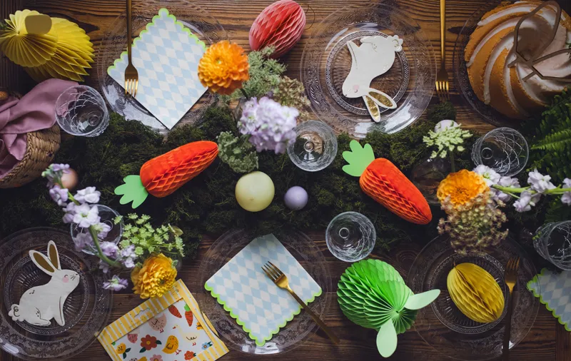 Dekoracja papierowa honeycomb Marchewka pomarańczowy 20cm