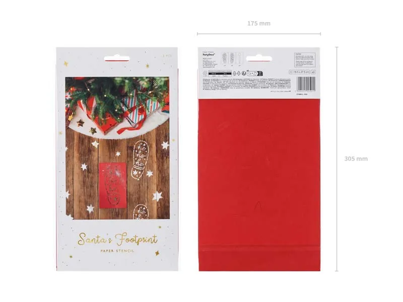 Dekoracja świąteczna ślady Mikołaja, 16.5x27.5 cm