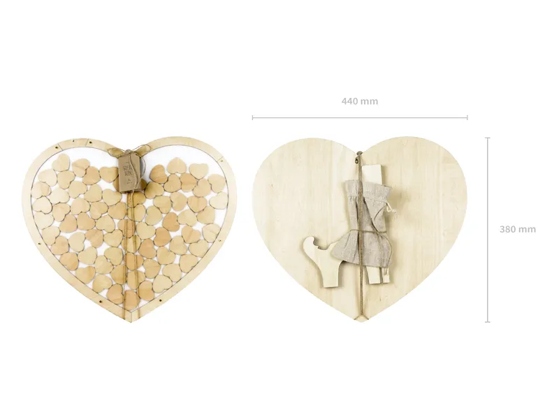 Drewniana księga gości Serce, 44x37.5cm