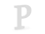 Drewniana litera P biała 15.5x20 cm