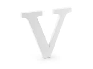 Drewniana litera V biały 21x20 cm