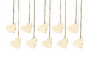 Drewniane wizytówki na stół Serca 6x5cm