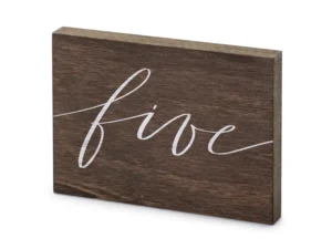 Drewniany numer na stół ''Five'' 2x18x12.5 cm