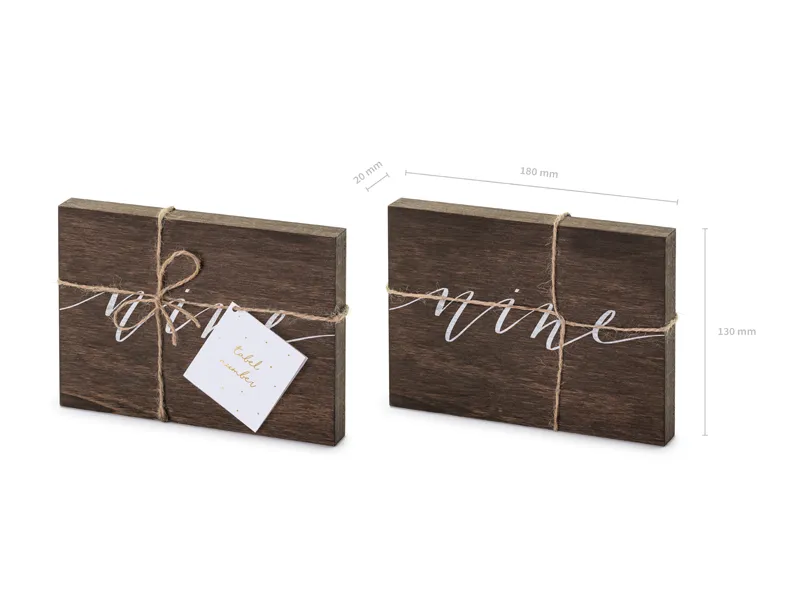 Drewniany numer na stół ''Nine'', 2x18x12.5 cm