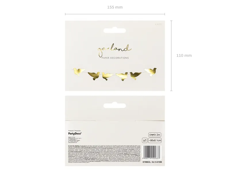 Girlanda Gołębie, złoty 112 cm