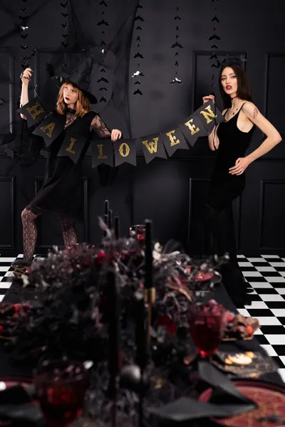 Girlanda Nietoperze czarny, 1.5 m