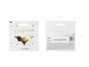 Girlanda Nietoperze, złota 1.5 m