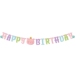 Girlanda papierowa Kotek Happy Birthday 200 x 23 cm