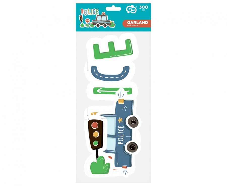 Girlanda papierowa Policja, 300 cm