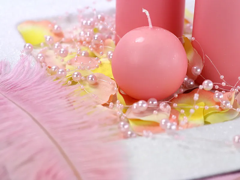 Girlandy perłowe, j. różowy, 1,3 m (1 op. : 5 szt.)