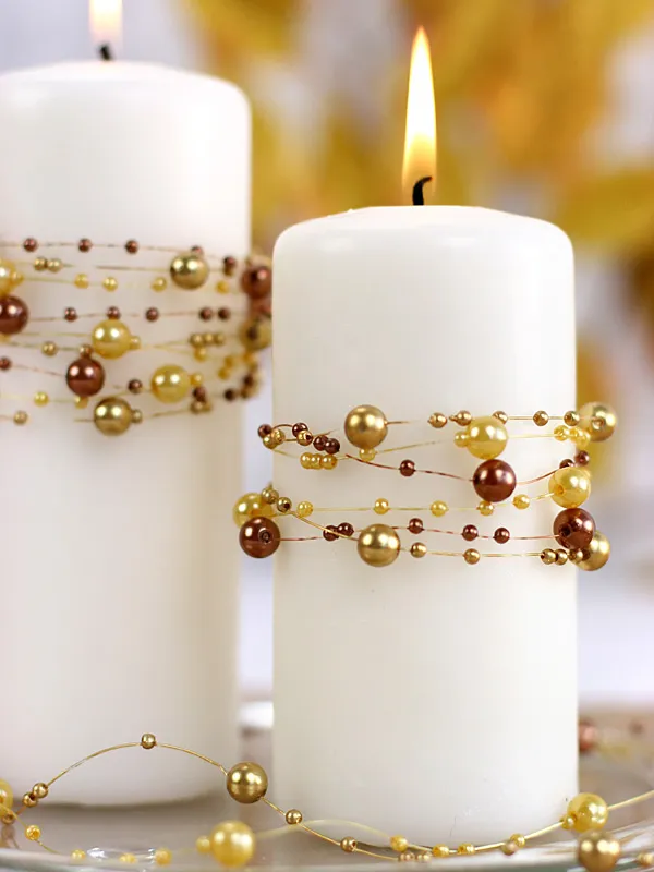 Girlandy perłowe, złoty 1.3m