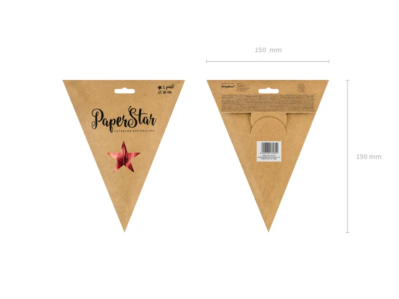 Gwiazda papierowa, 30 cm czerwony
