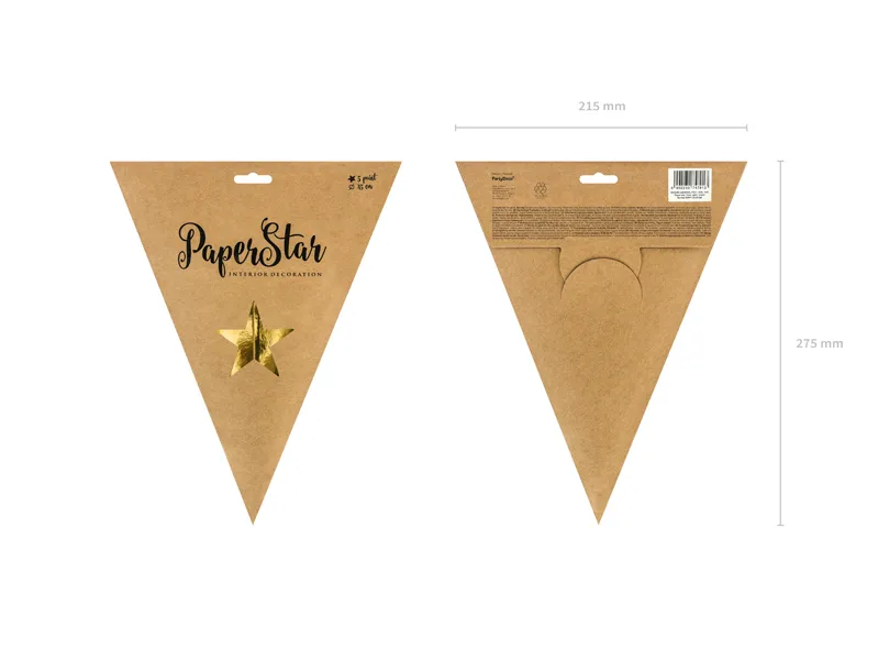 Gwiazda papierowa, 45 cm złoty