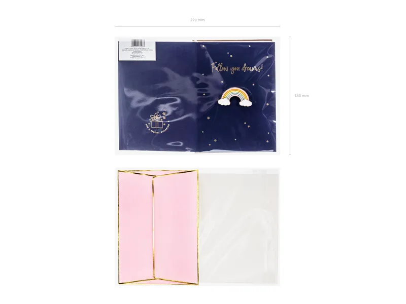 Kartka z pinem, Tęcza, 10.5x14.8cm