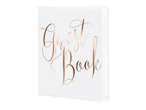 Księga Gości Guest book 20x24.5cm biała rose gold 22 kartki