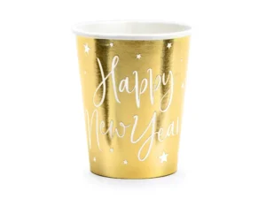 Kubeczki Happy New Year złote 220 ml