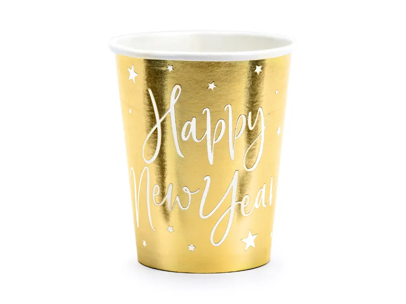 Kubeczki Happy New Year złote 220 ml
