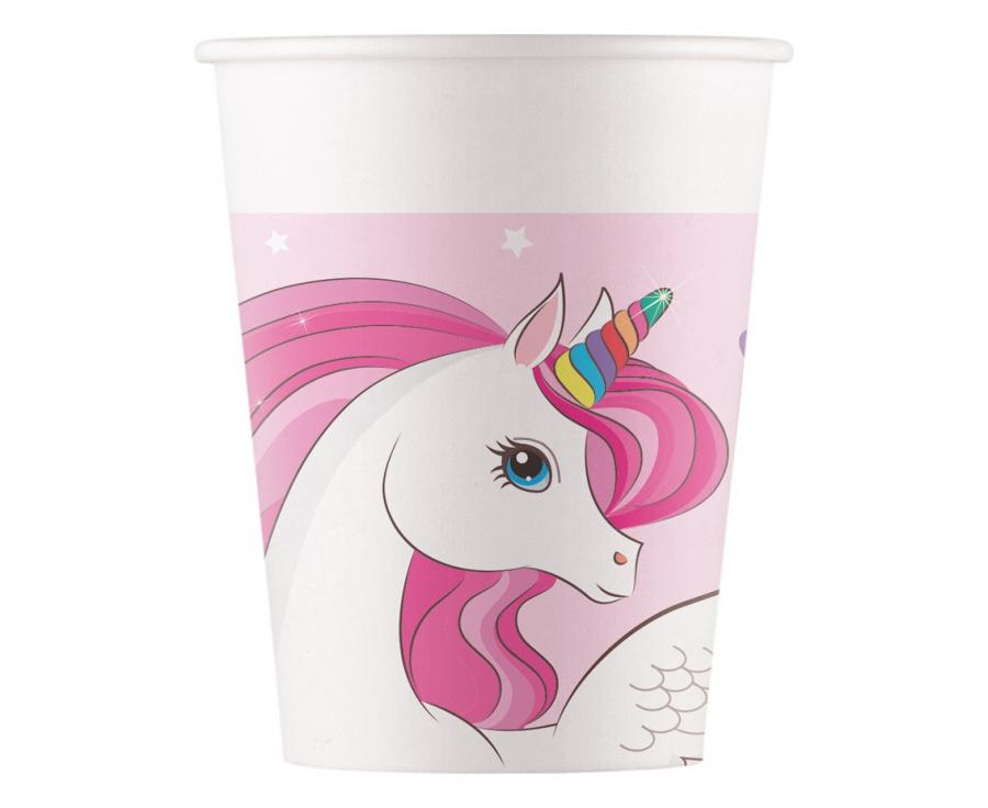 Kubeczki papierowe Unicorn Rainbow Colors 200 ml (1 op. / 8 szt.)
