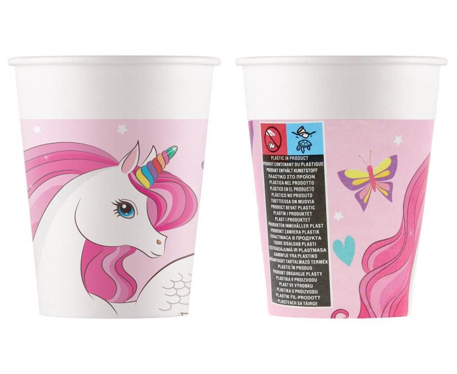 Kubeczki papierowe Unicorn Rainbow Colors 200ml