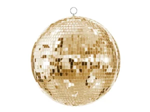 Kula lustrzana disco, złota