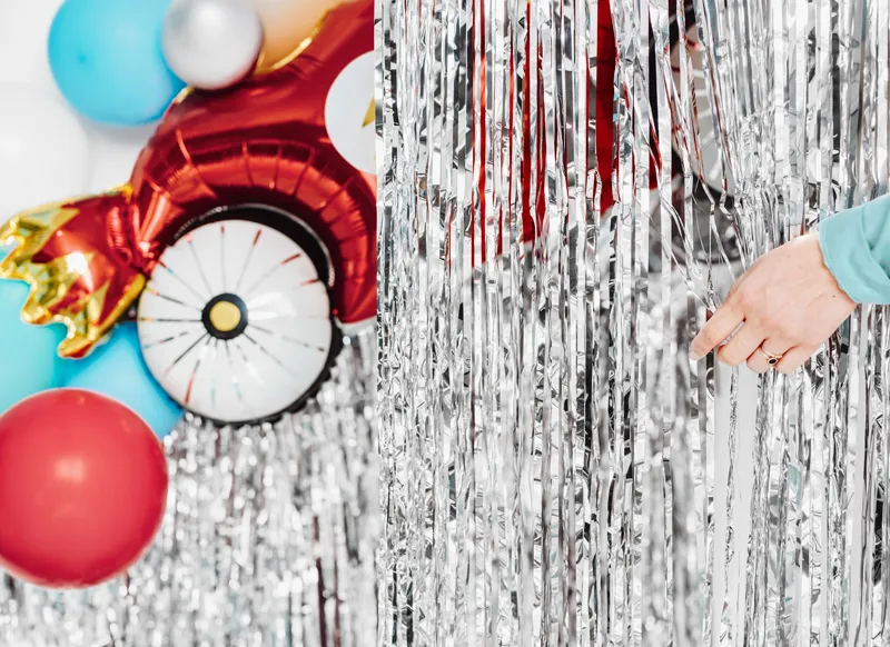 Kurtyna Party srebrny 90 x 250cm