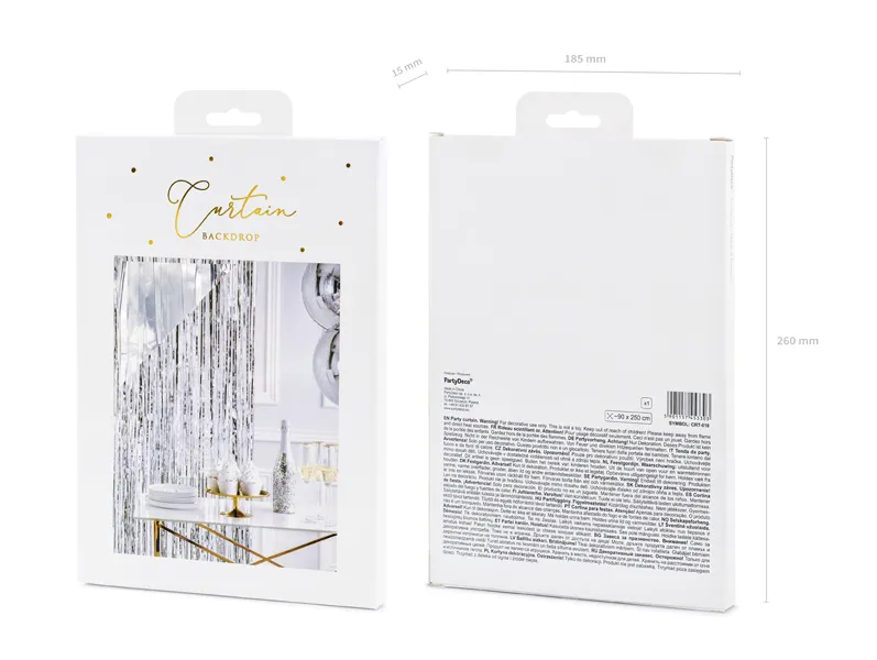 Kurtyna Party srebrny, 90 x 250cm
