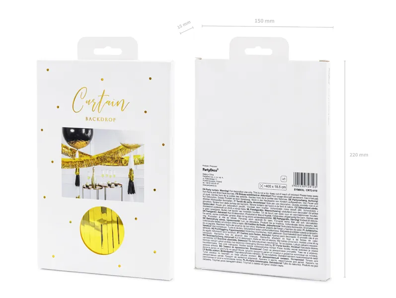 Kurtyna Party złoty, 18.5 x 400 cm